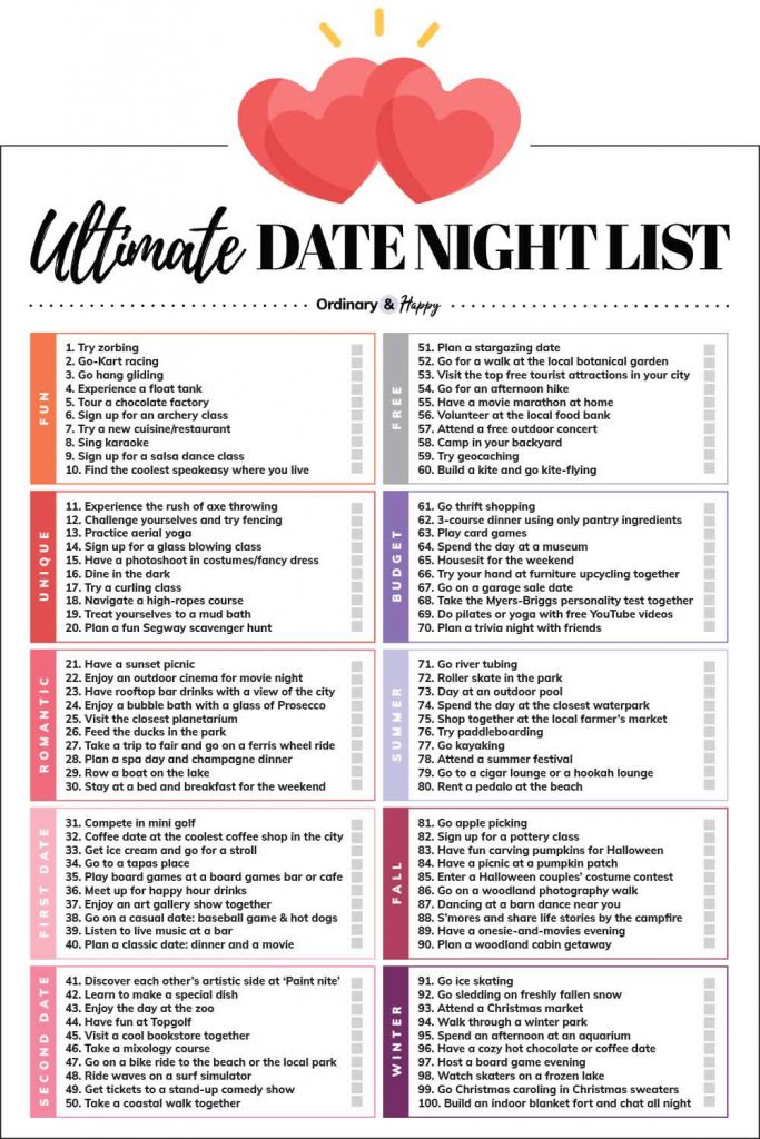 60+ Fun Date Night Activities That'll Create Ever-Lasting Memories